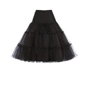 Short Organza Petticoat for Cocktail Dresses Crinoline Wedding Bridal Underskirt Black Skirt