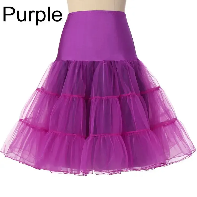 Short Organza Petticoat for Cocktail Dresses Crinoline Wedding Bridal Underskirt Black Skirt