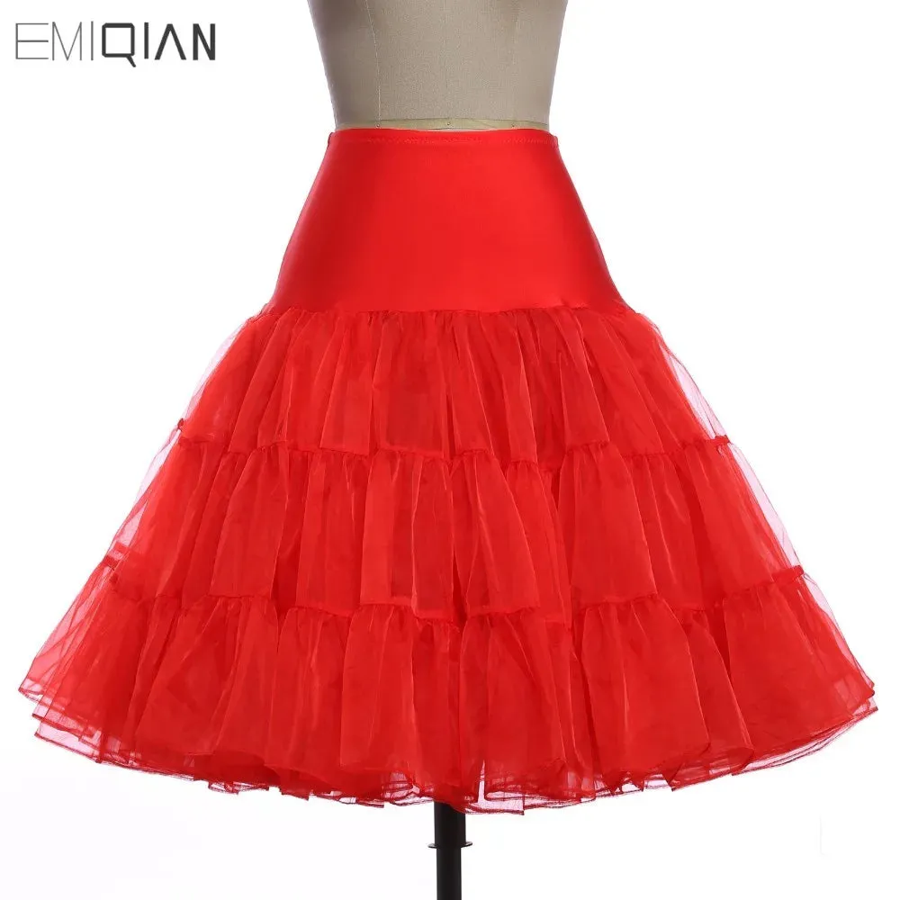 Short Organza Petticoat for Cocktail Dresses Crinoline Wedding Bridal Underskirt Black Skirt
