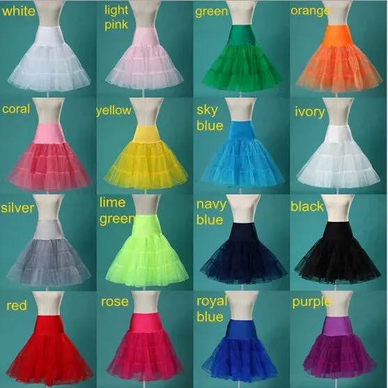 Short Organza Petticoat for Cocktail Dresses Crinoline Wedding Bridal Underskirt Black Skirt