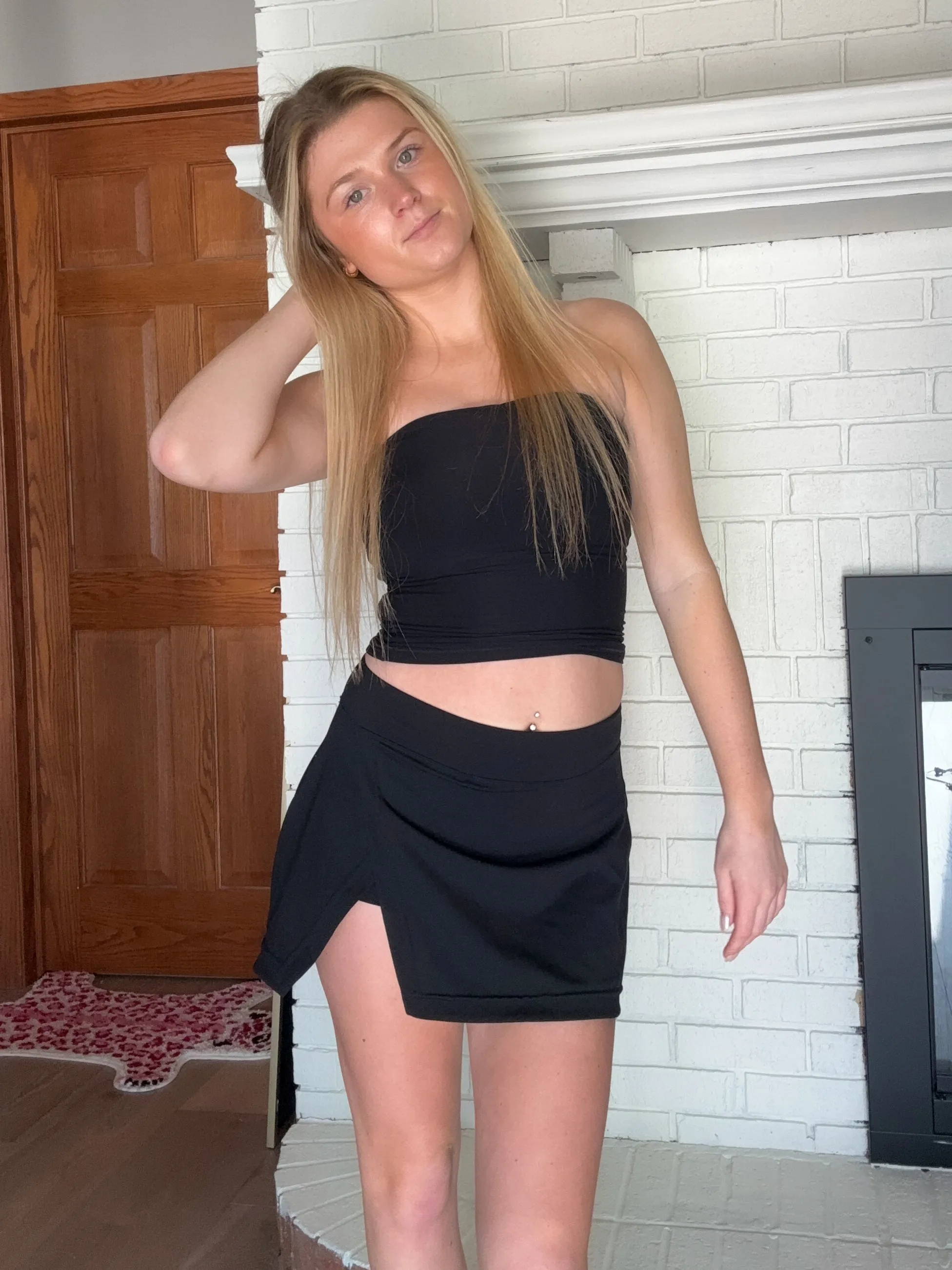 Side Slit Mini Skort