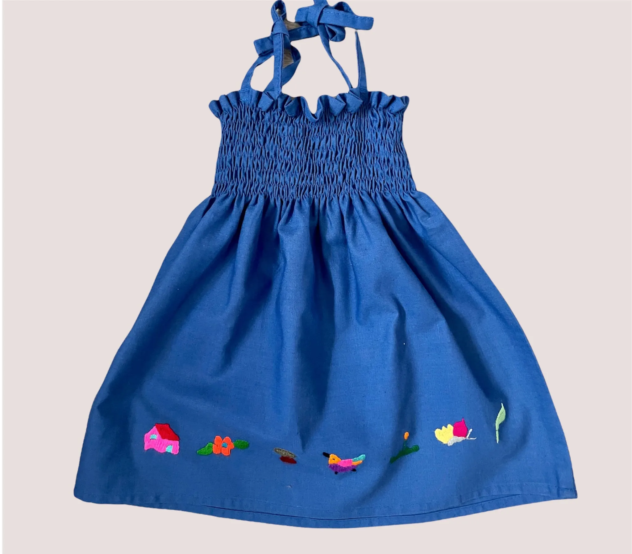 Size 0 Tube Top Baby Traditional Embroidered Dress from El Salvador