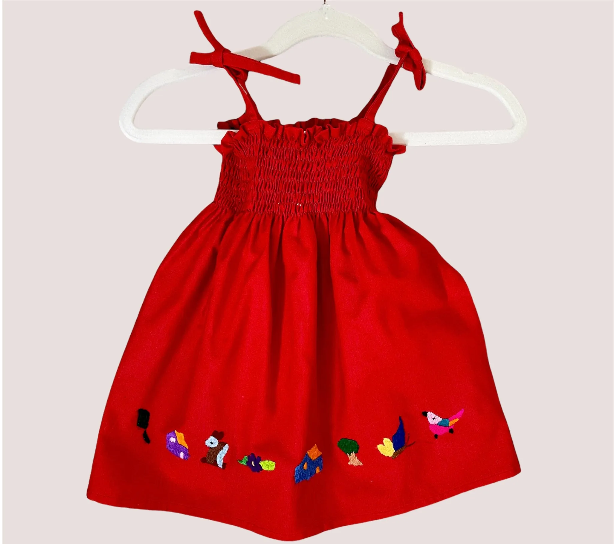 Size 0 Tube Top Baby Traditional Embroidered Dress from El Salvador