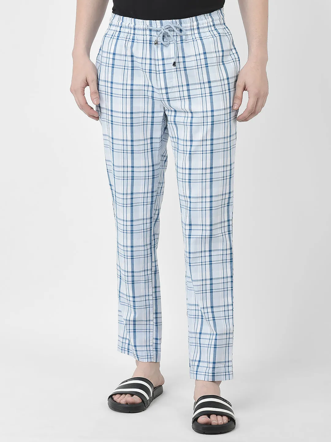 Sky Blue Checkered Lounge Pants