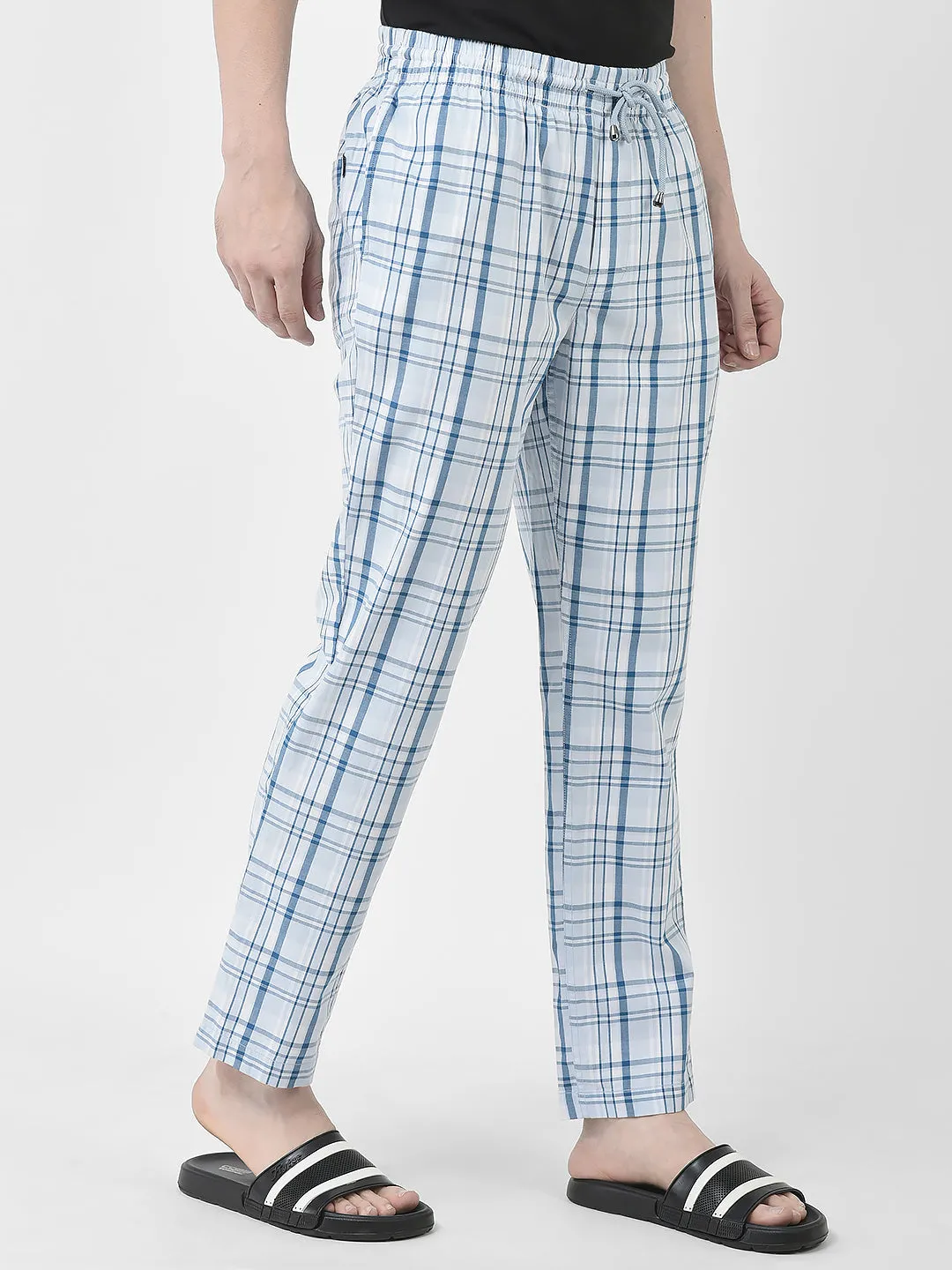 Sky Blue Checkered Lounge Pants