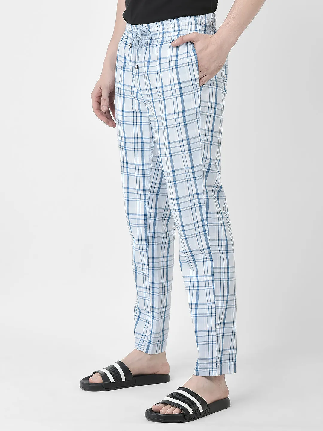 Sky Blue Checkered Lounge Pants