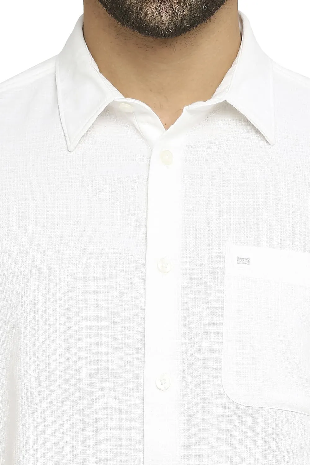 Slim Fit Cotton Dobby Halfsleeves Shirt