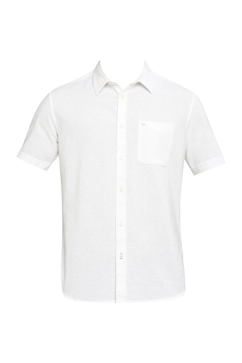 Slim Fit Cotton Dobby Halfsleeves Shirt