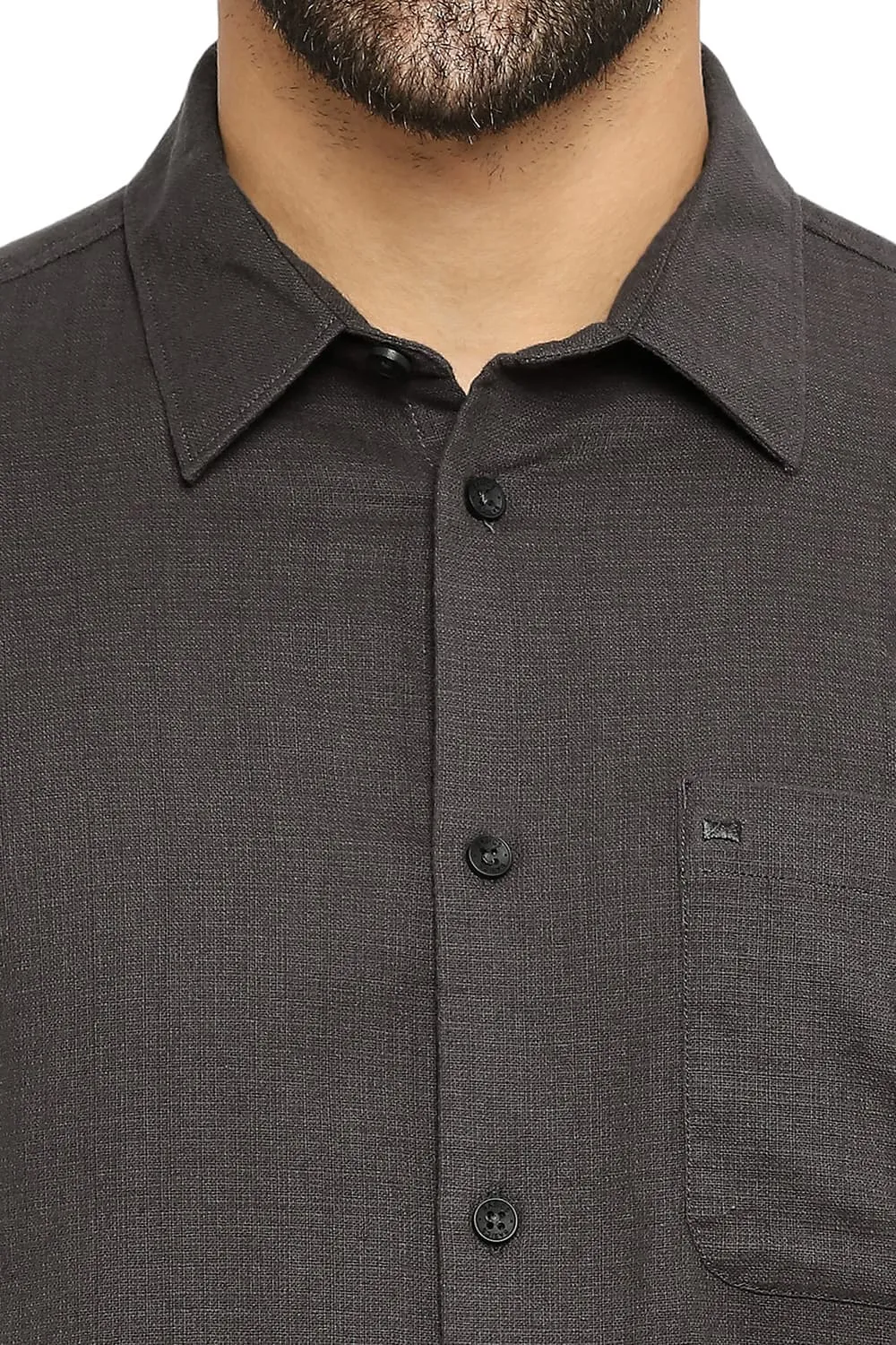 Slim Fit Cotton Dobby Halfsleeves Shirt
