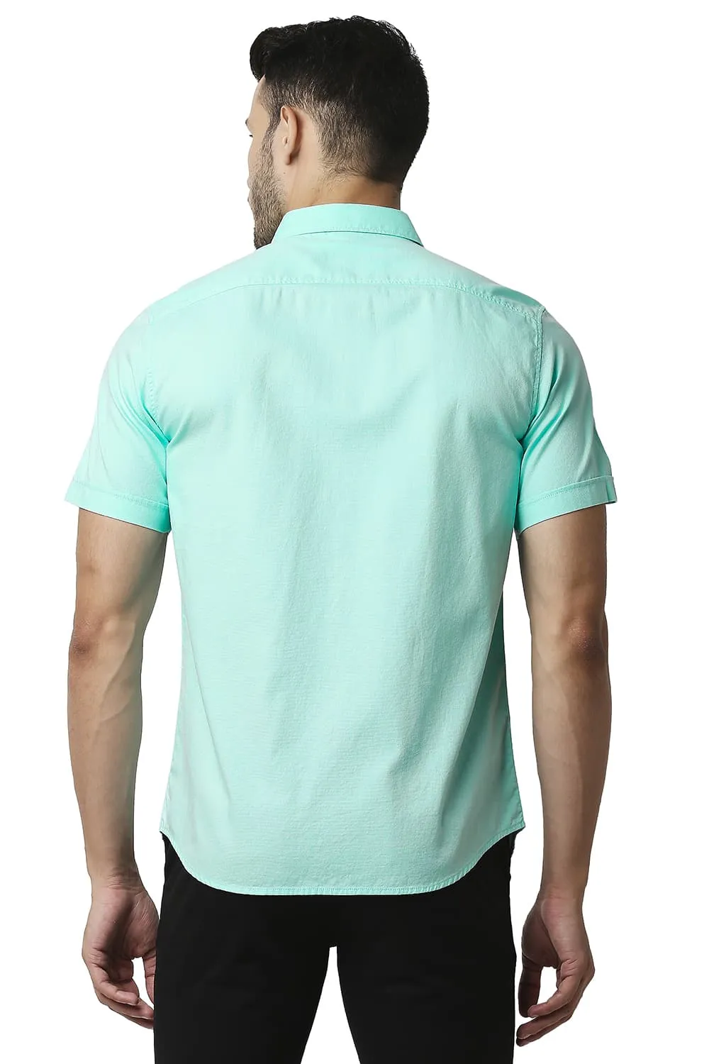 Slim Fit Dobby Halfsleeves Shirt