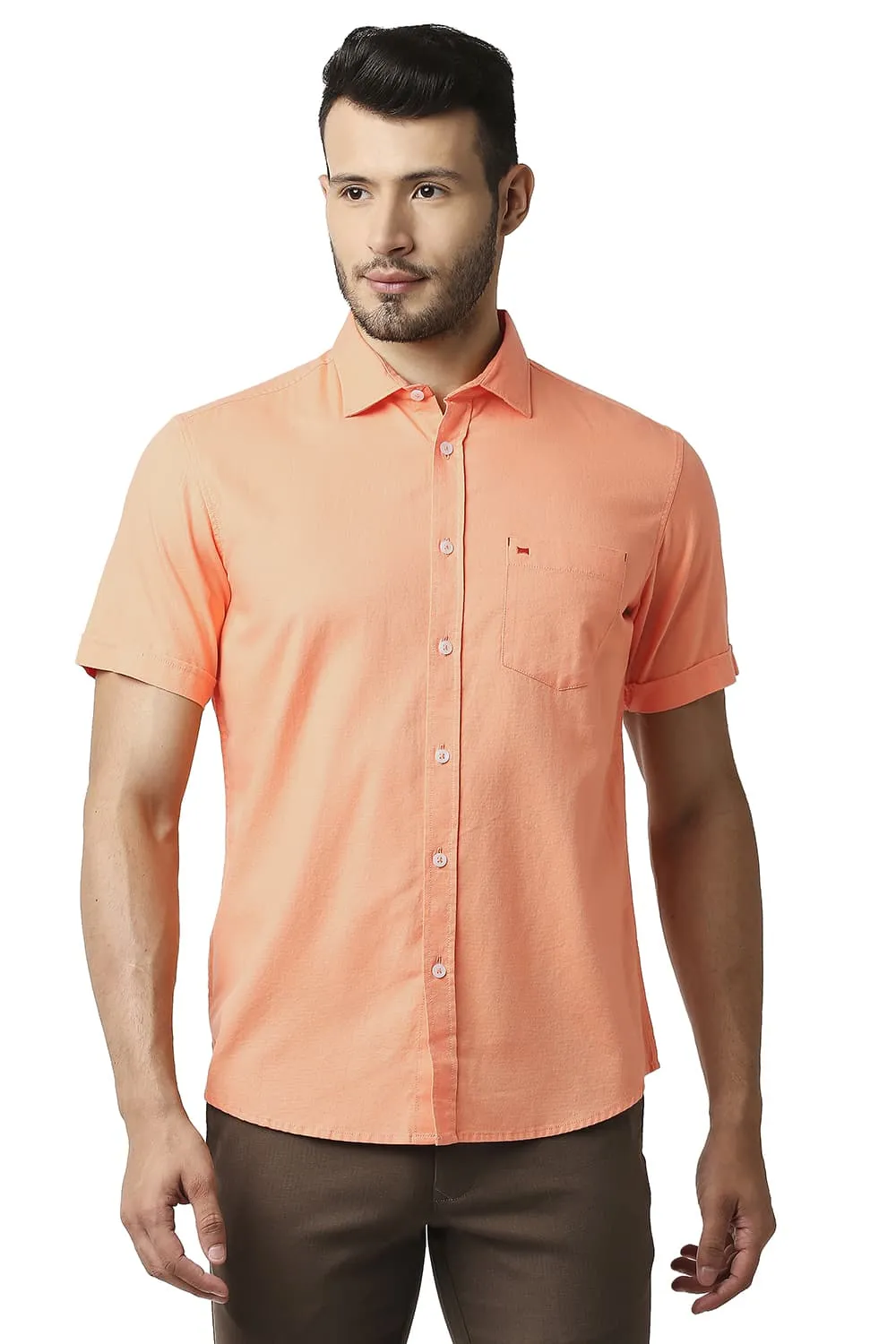 Slim Fit Dobby Halfsleeves Shirt