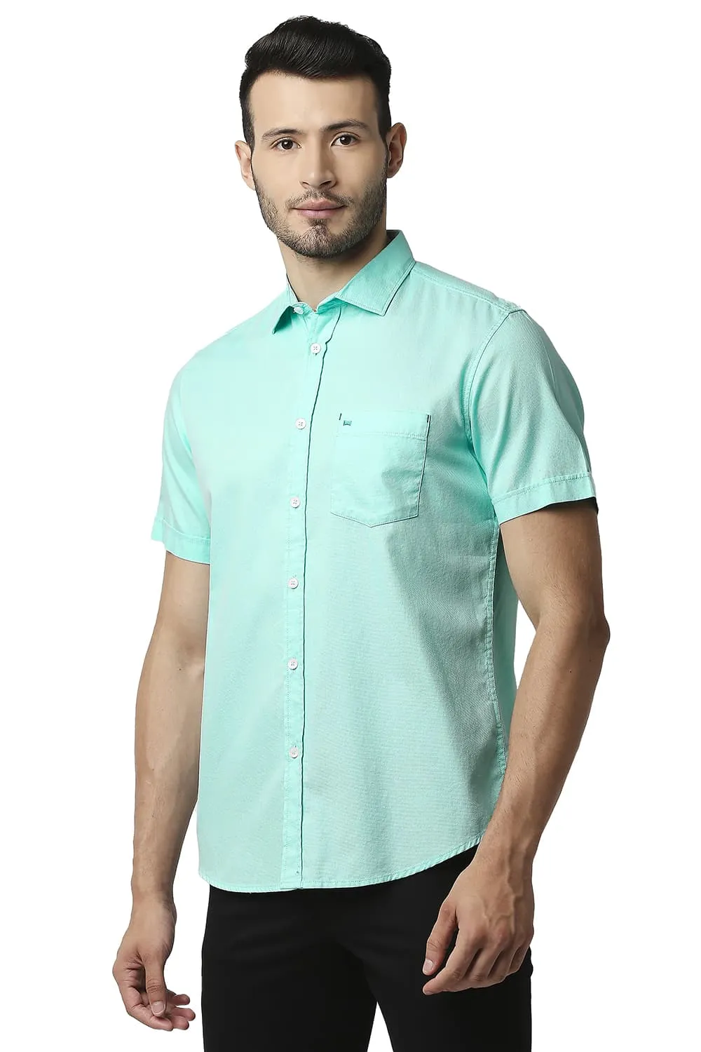 Slim Fit Dobby Halfsleeves Shirt