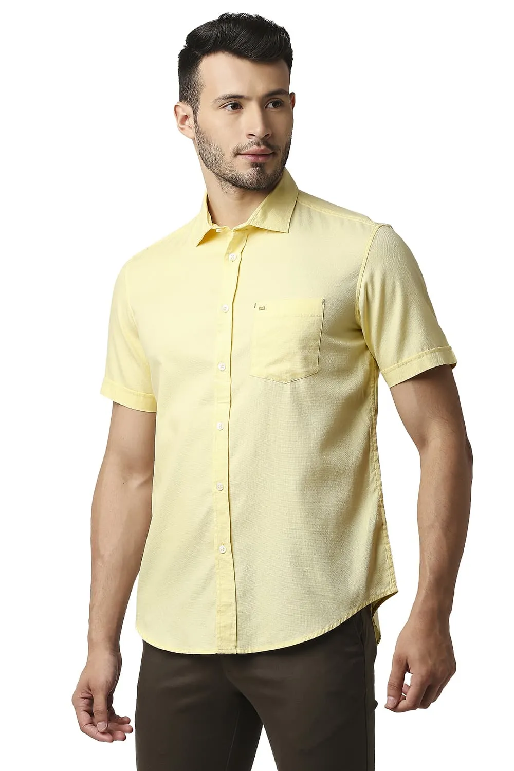 Slim Fit Dobby Halfsleeves Shirt