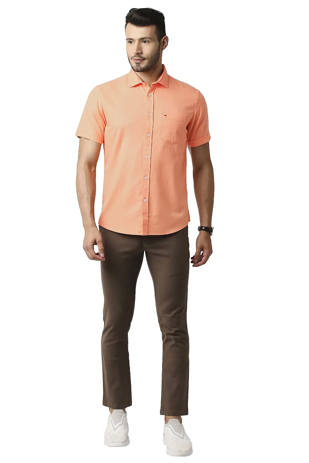 Slim Fit Dobby Halfsleeves Shirt