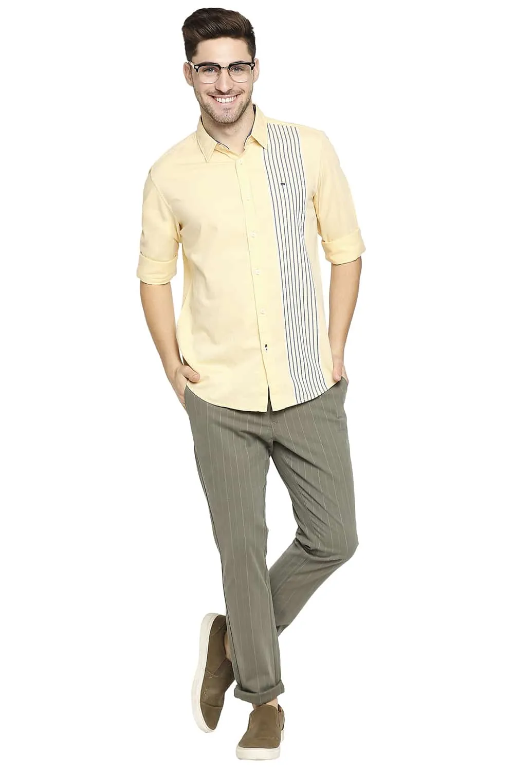 Slim Fit Engineered Stripe Shirt