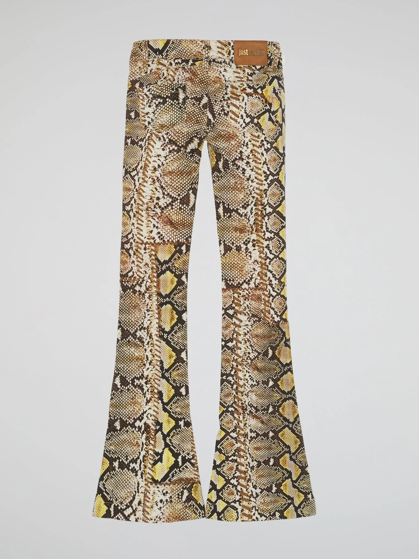 Snake Print Bell Bottom Pants