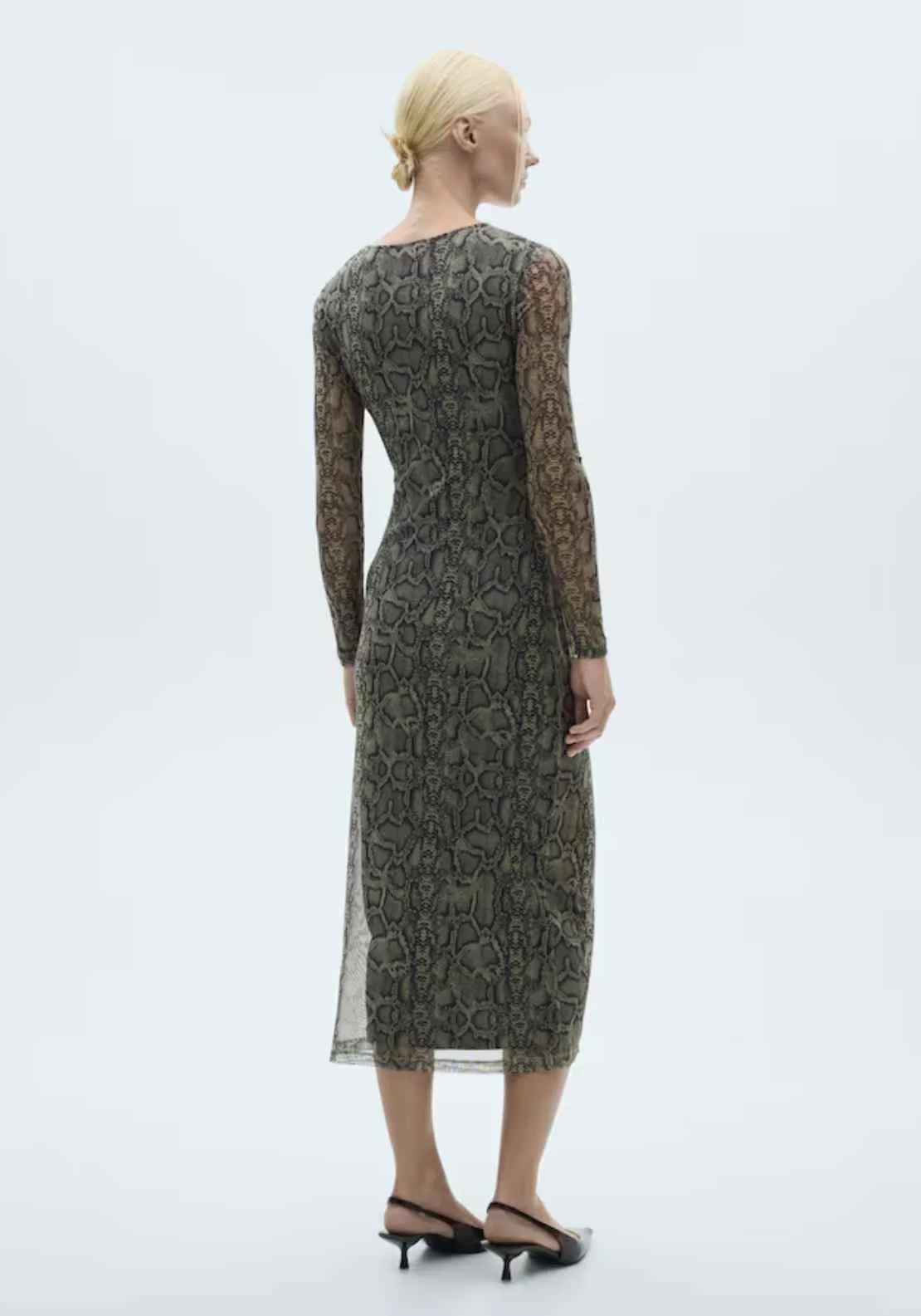 Snake print tulle dress - Gray
