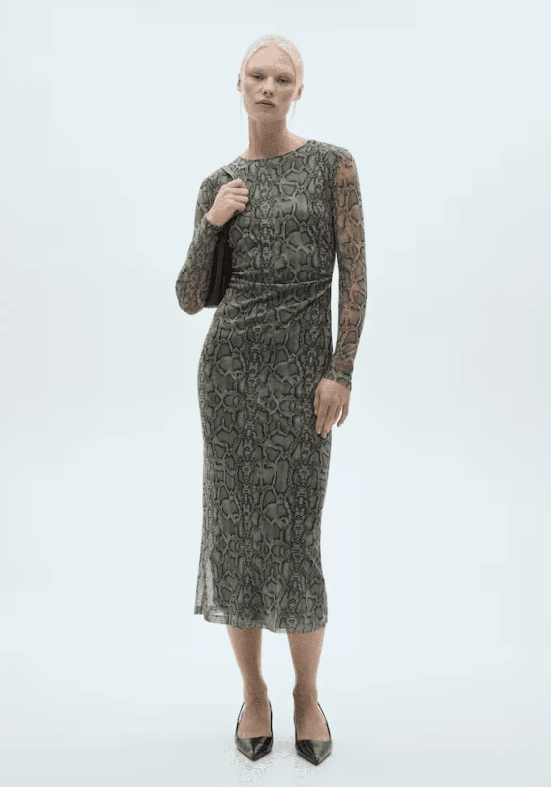 Snake print tulle dress - Gray