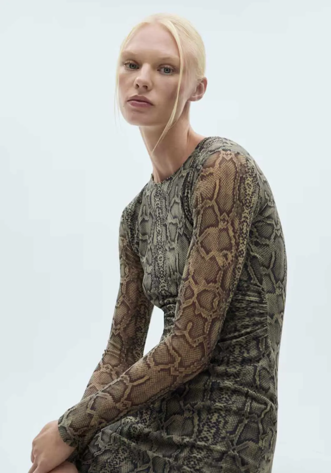 Snake print tulle dress - Gray