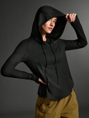 Solid Color Hooded Zip-Up Sweatshirt for Women | Versatile & Casual Long Sleeve