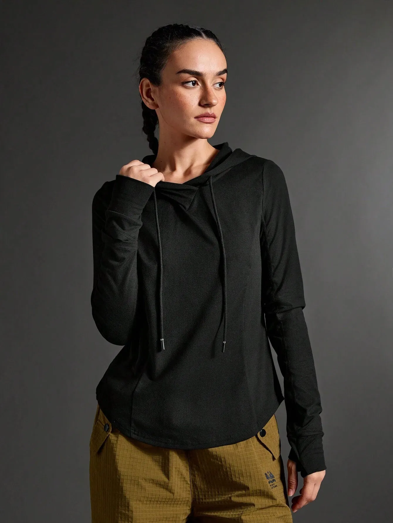 Solid Color Hooded Zip-Up Sweatshirt for Women | Versatile & Casual Long Sleeve