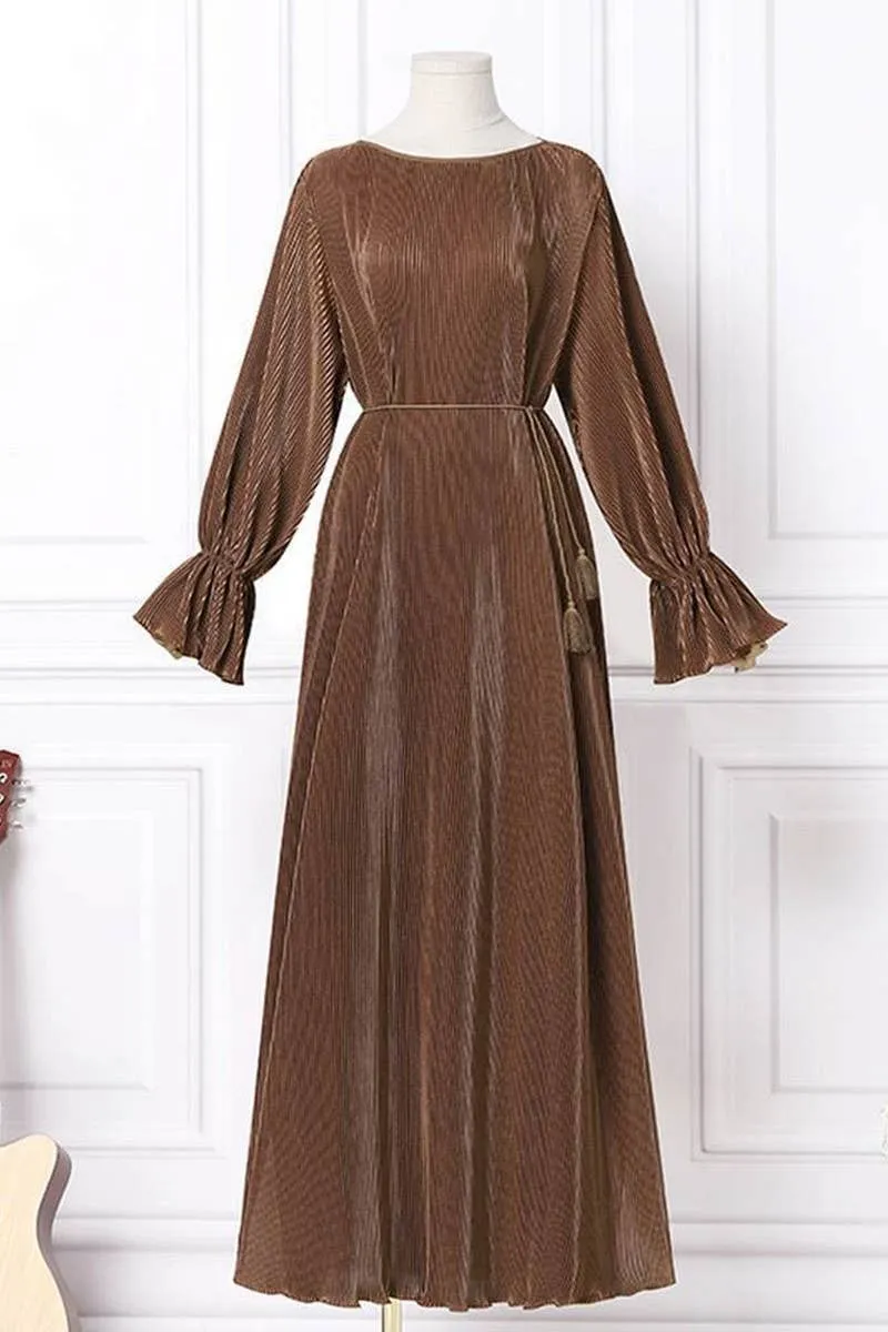 SOLID SWING KAFTAN DRESS