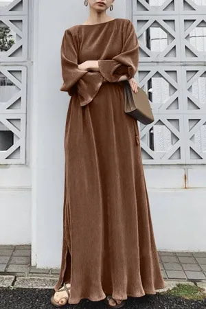 SOLID SWING KAFTAN DRESS