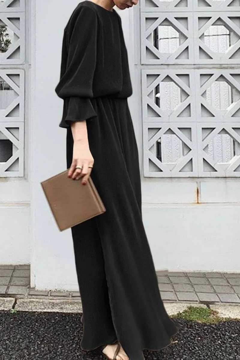 SOLID SWING KAFTAN DRESS