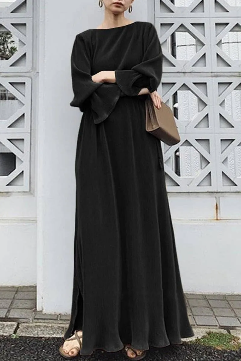 SOLID SWING KAFTAN DRESS