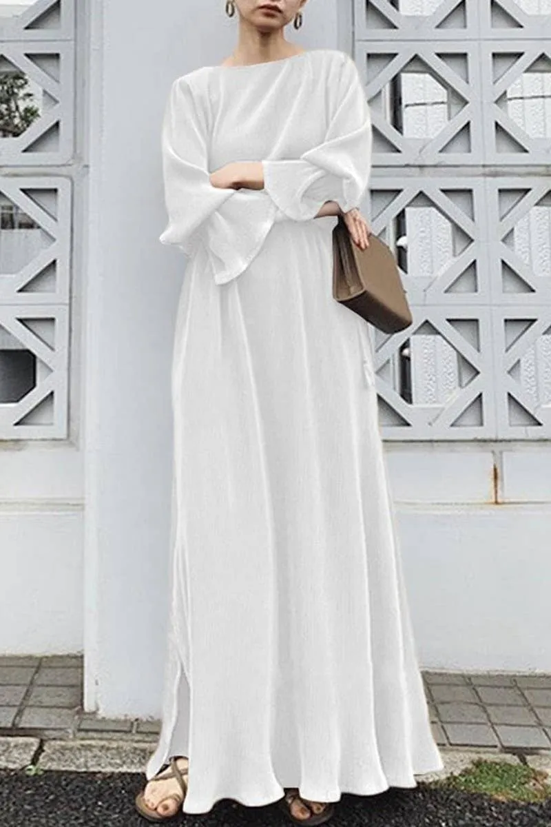 SOLID SWING KAFTAN DRESS