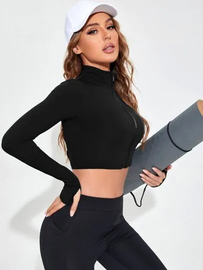 Sport Studio Rib Knit Sports Jacket – Breathable Zip-Up Activewear