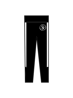 SR BLACK TRACKSUIT BOTTOMS WITH WHITE SIDE STRIPES
