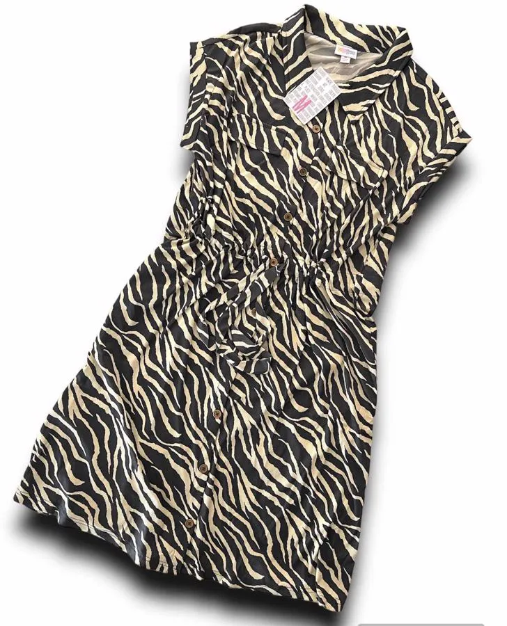 Stacie - Charcoal Tan Zebra Print