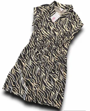 Stacie - Charcoal Tan Zebra Print