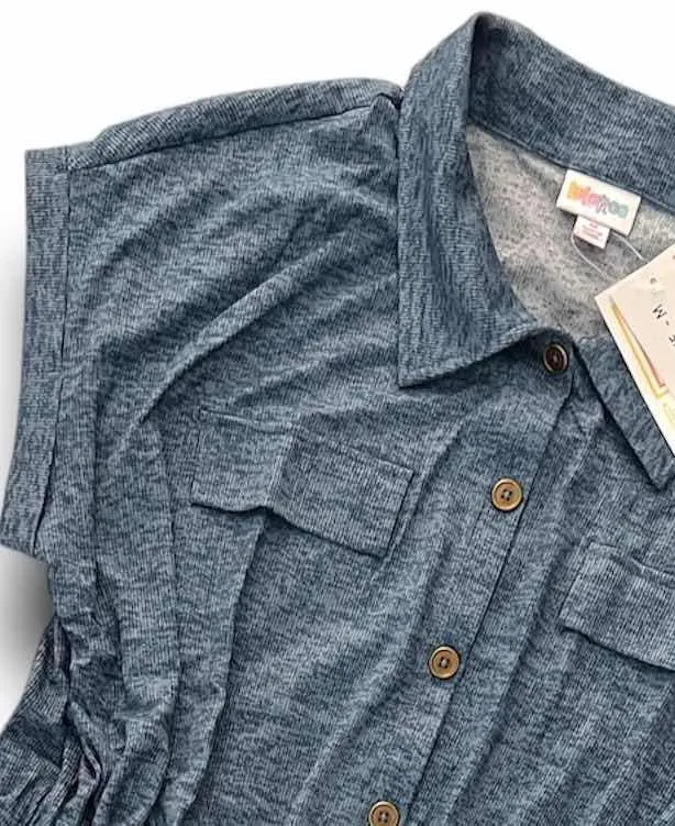 Stacie - Medium Blue Faux Heather