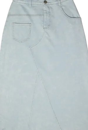 Stitch detail blue maxi skirt by Crew Basics