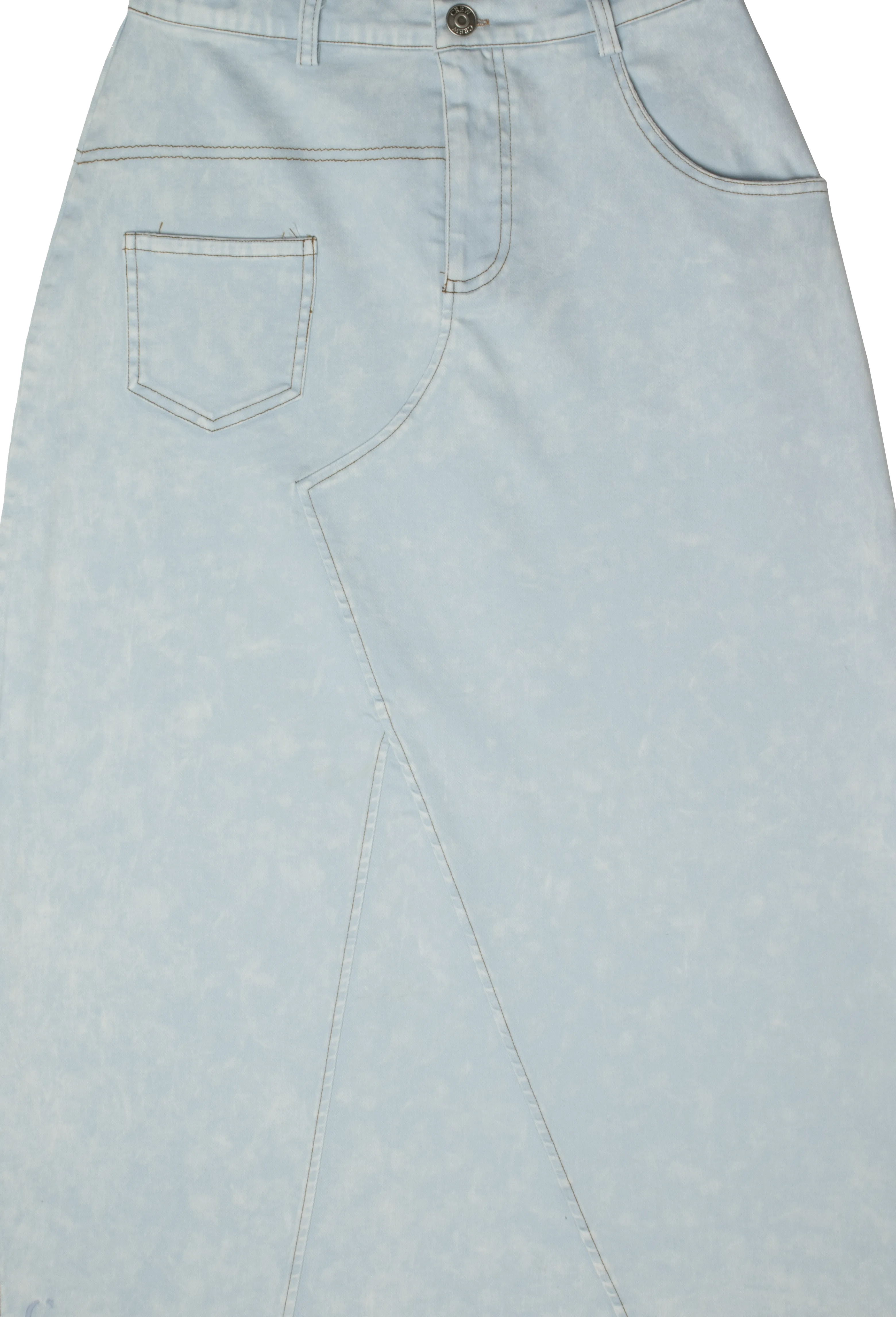 Stitch detail blue maxi skirt by Crew Basics