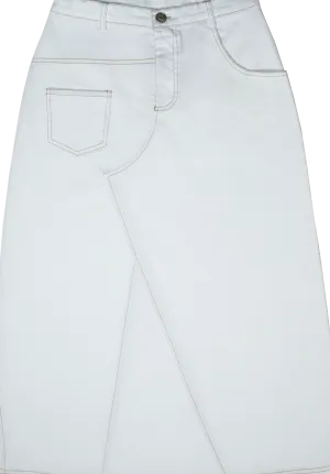 Stitch detail white maxi skirt by Crew Basics