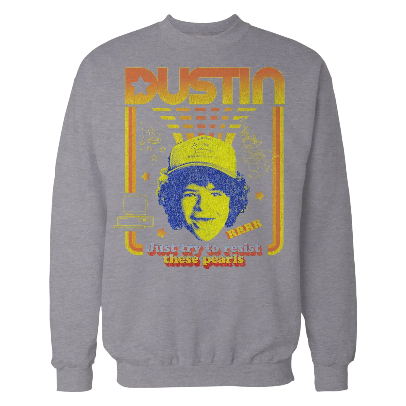Stranger Things Vintage Dustin Retro Gaming Meme Pearls Official Sweatshirt