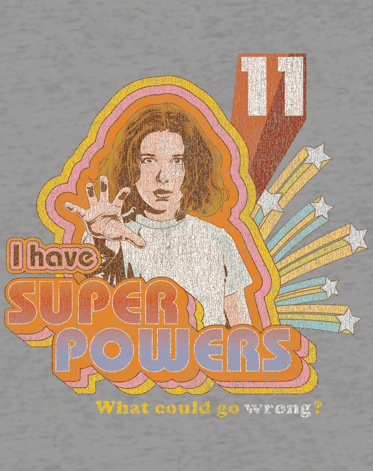 Stranger Things Vintage Eleven Retro Pose Super Powers Official Sweatshirt