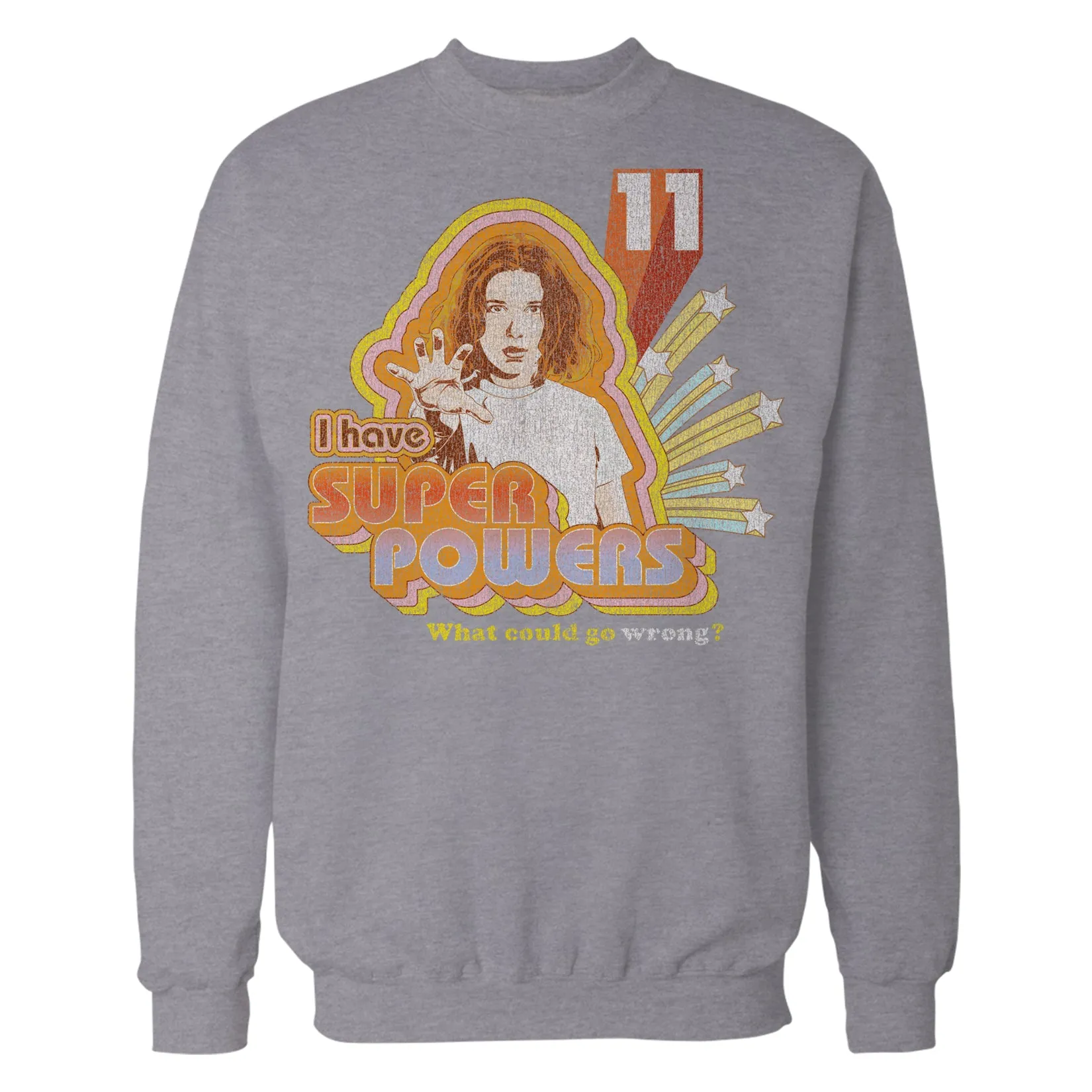 Stranger Things Vintage Eleven Retro Pose Super Powers Official Sweatshirt