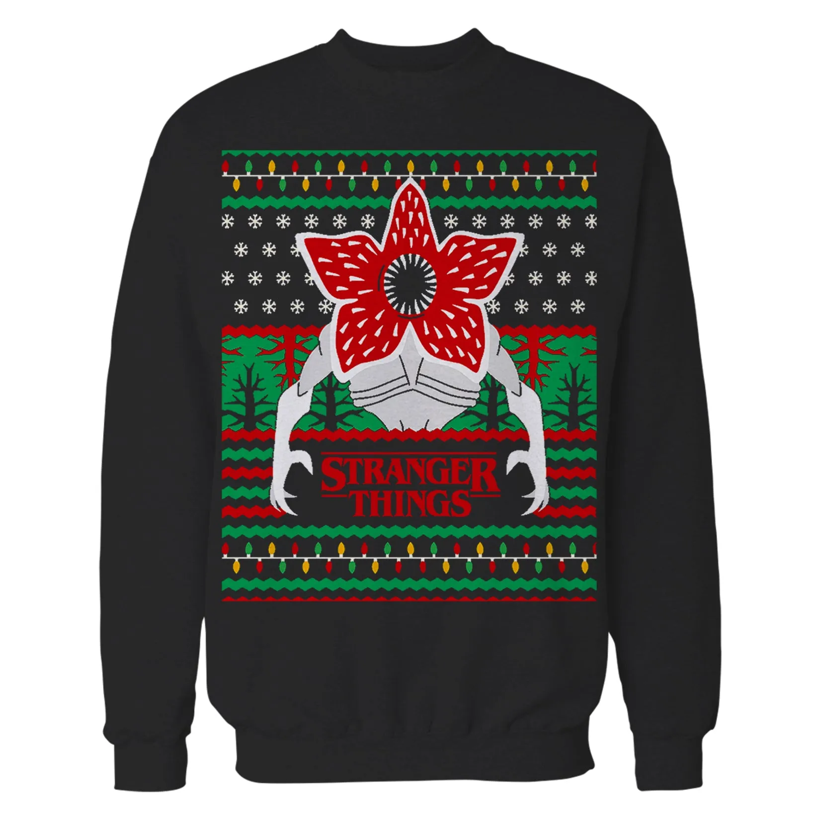 Stranger Things Xmas Demogorgon Lights Sweatshirt