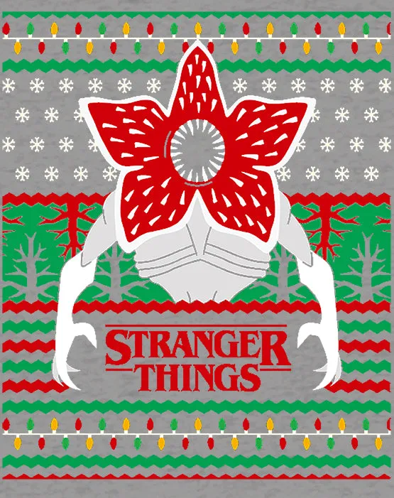 Stranger Things Xmas Demogorgon Lights Sweatshirt