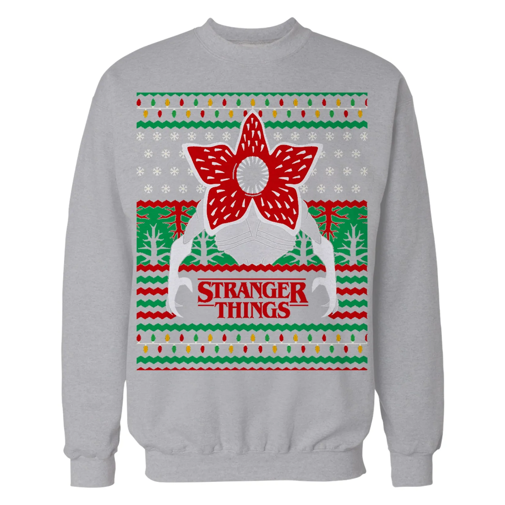 Stranger Things Xmas Demogorgon Lights Sweatshirt