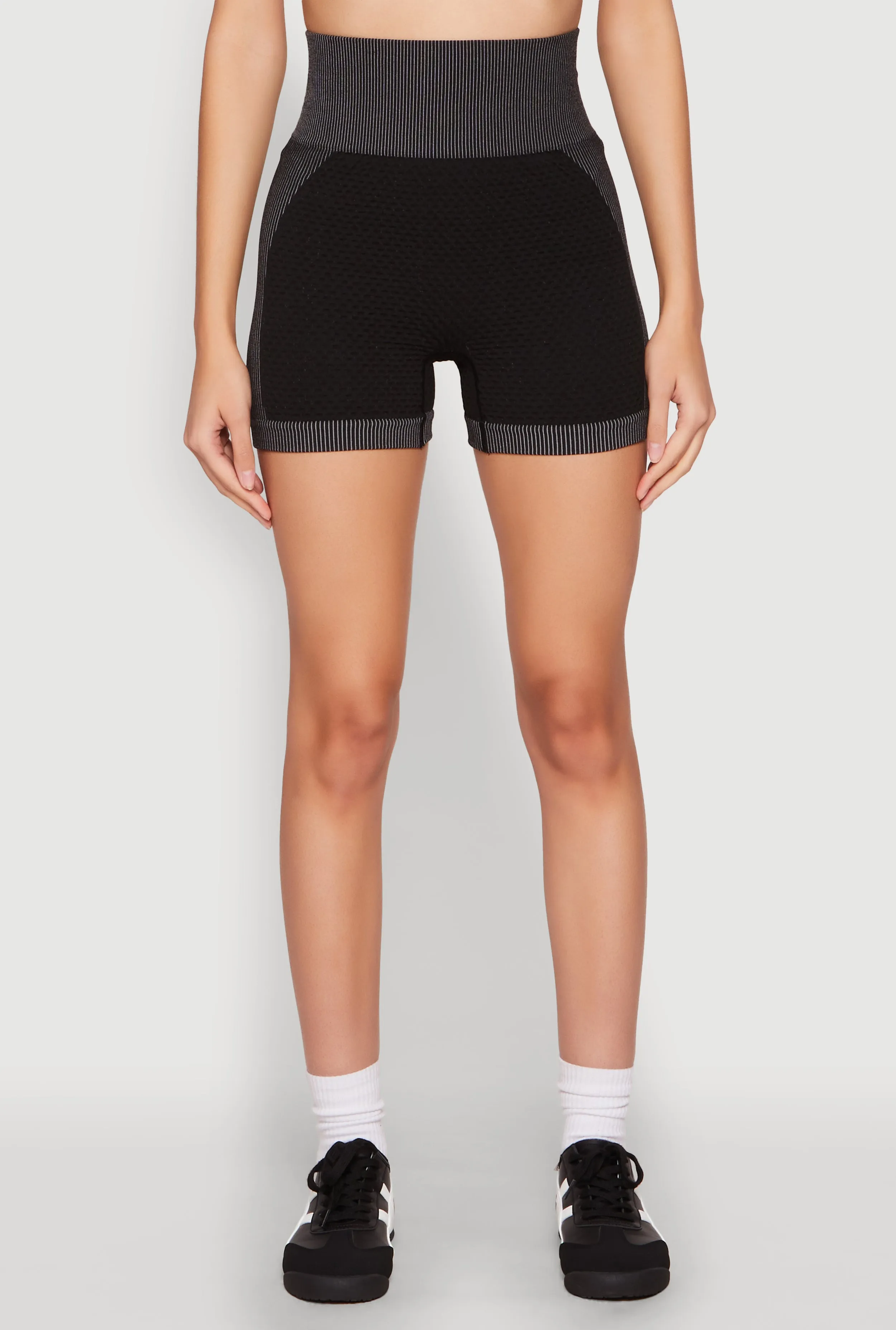 Striped Detail Seamless Biker Shorts