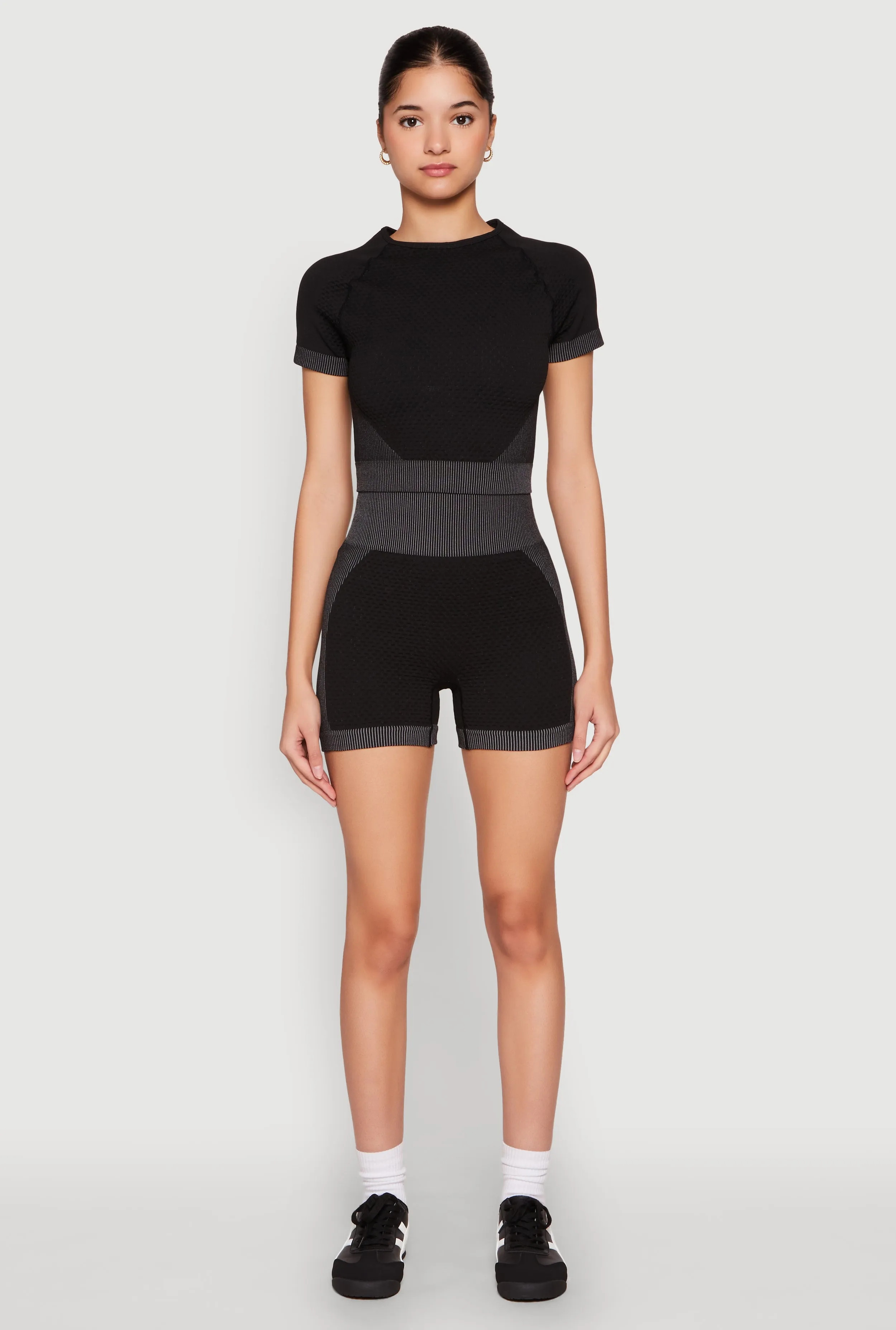 Striped Detail Seamless Biker Shorts