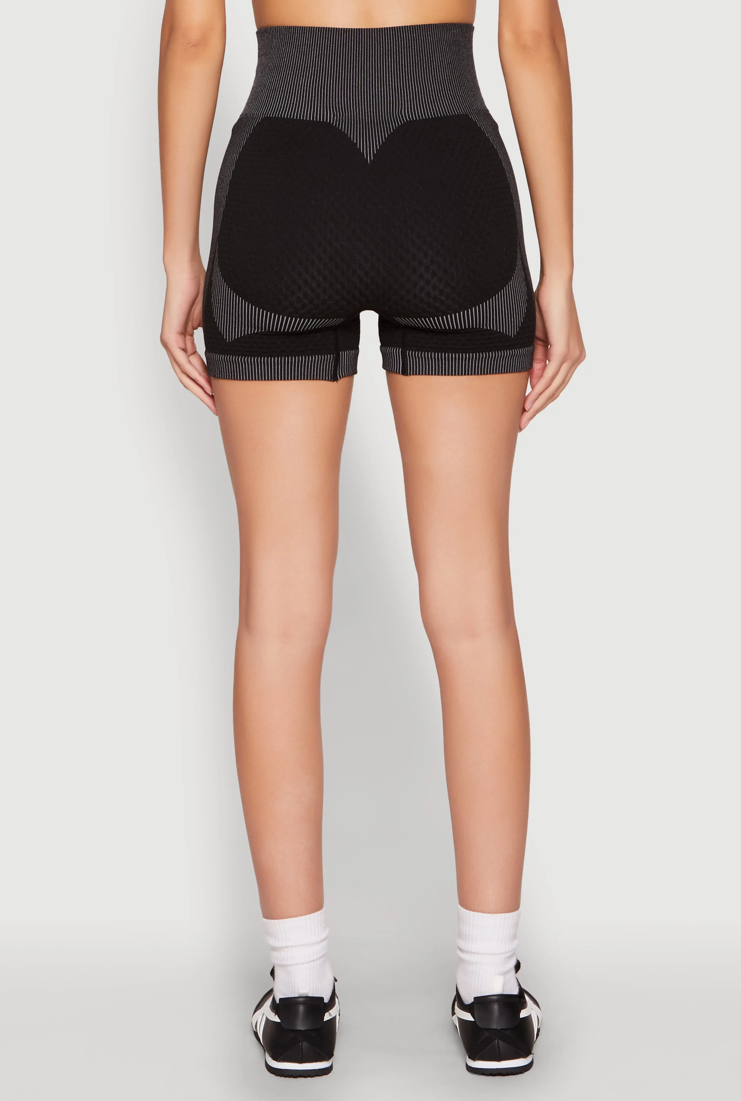 Striped Detail Seamless Biker Shorts