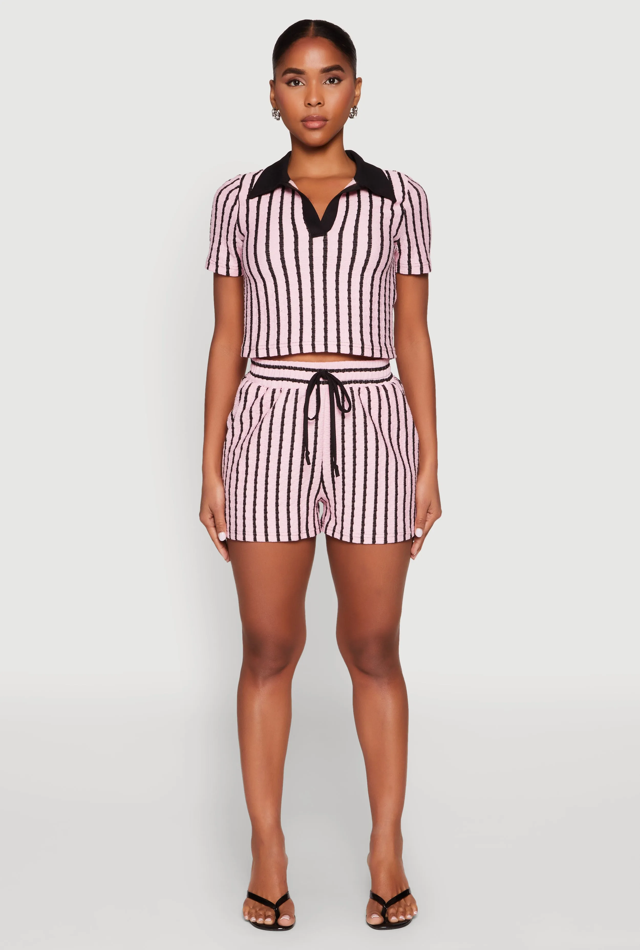 Striped High Waisted Shorts
