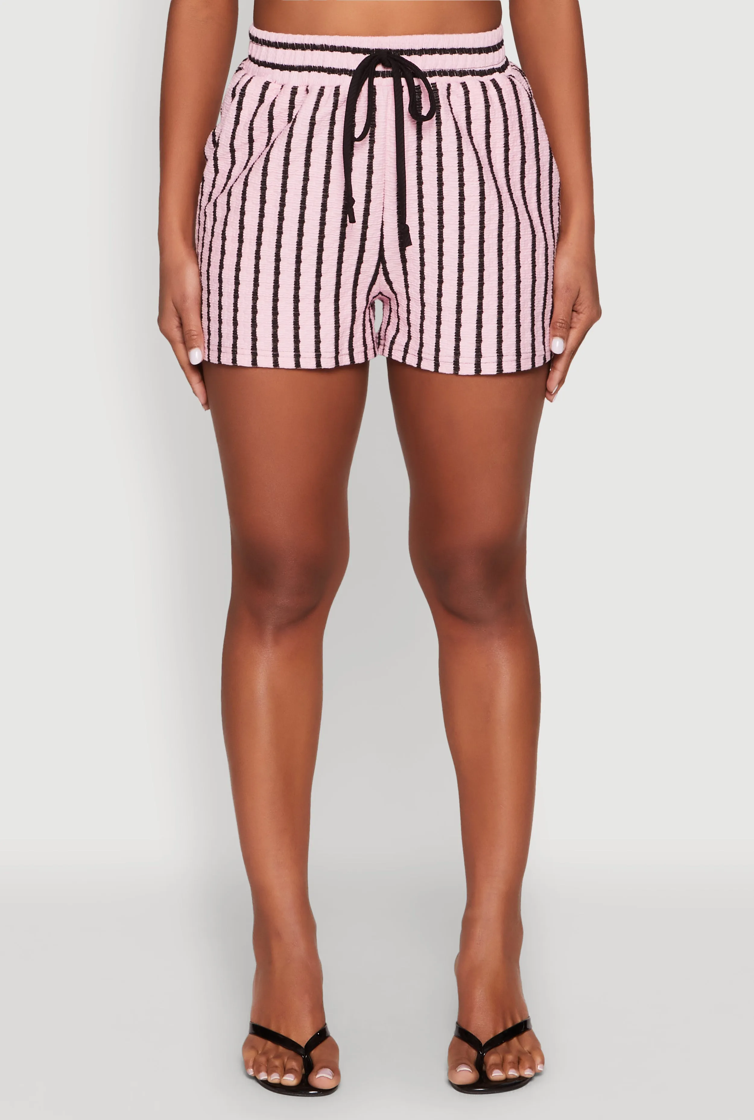 Striped High Waisted Shorts