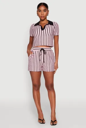 Striped High Waisted Shorts